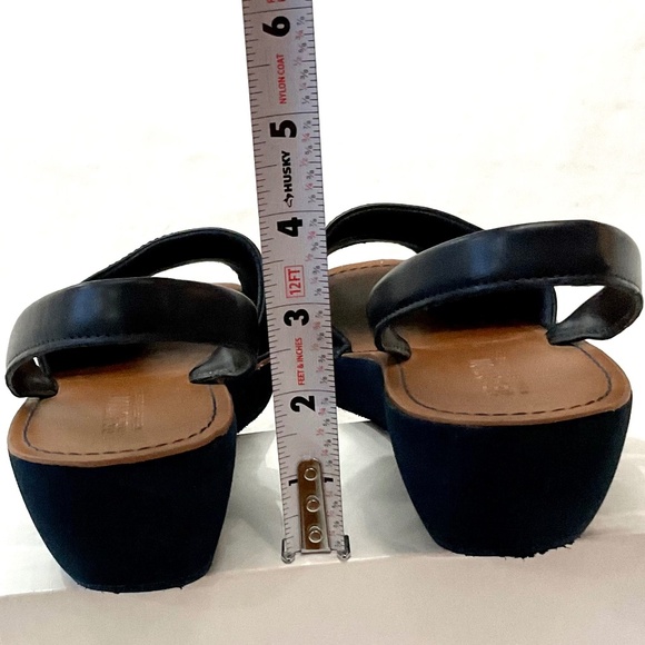 Navy Kenneth Cole REACTION Open Toe Comfort Slingback Platform Sandal sz 7 - Picture 12 of 13